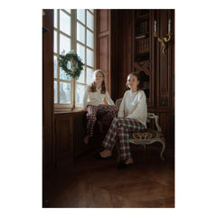 Risu Risu - Quattro Plaid Organic Cotton Pajamas | Red