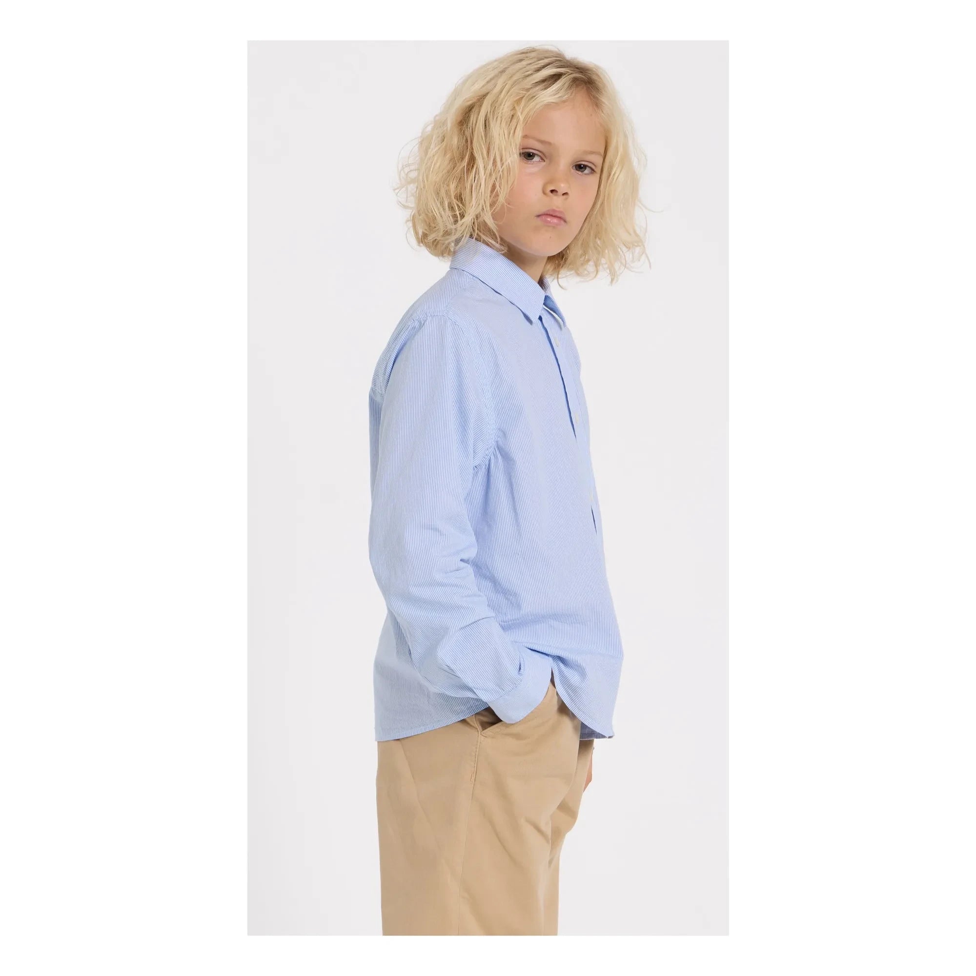 Smallable Kid - Zak Striped Shirt | Light Blue