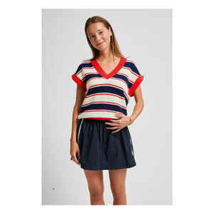 Indee - Vasislas Embroidered Short Skirt | Navy Blue