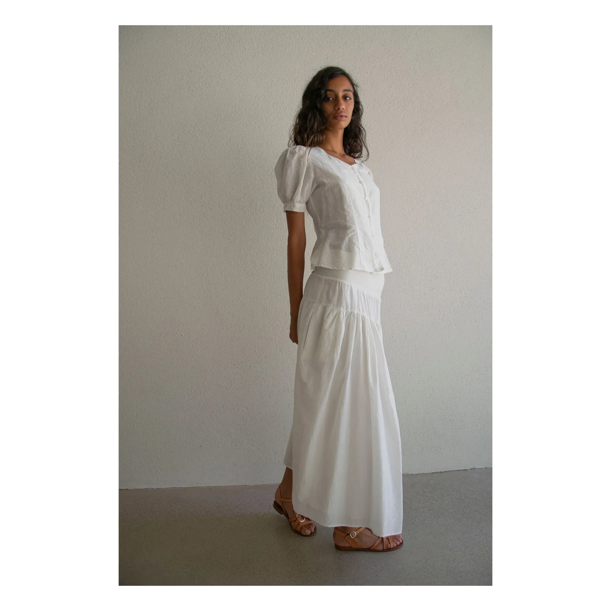 THEAVANT - Charlotte Cotton and Silk Poplin Skirt | White