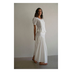 THEAVANT - Charlotte Cotton and Silk Poplin Skirt | White