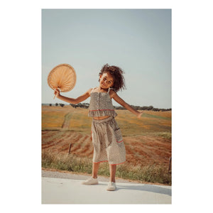 THE LiTTLE POETS - Rosalia Nature Organic Cotton Crop Top | Khaki Brown