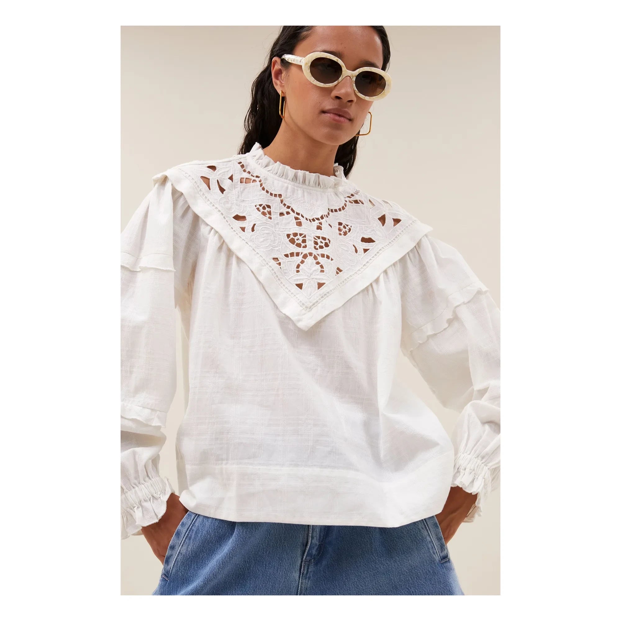 By Bar - Bowie Cotton Blouse | White