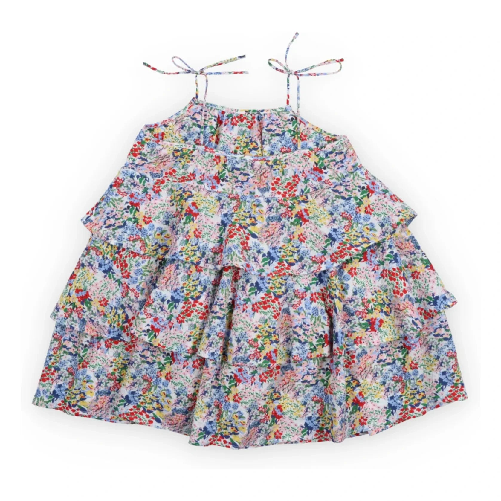 the new society - Verbena Fleurie Ruffled Dress | Blue