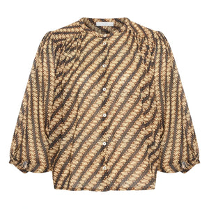 By Bar - Becky Organic Cotton Blouse | Brown