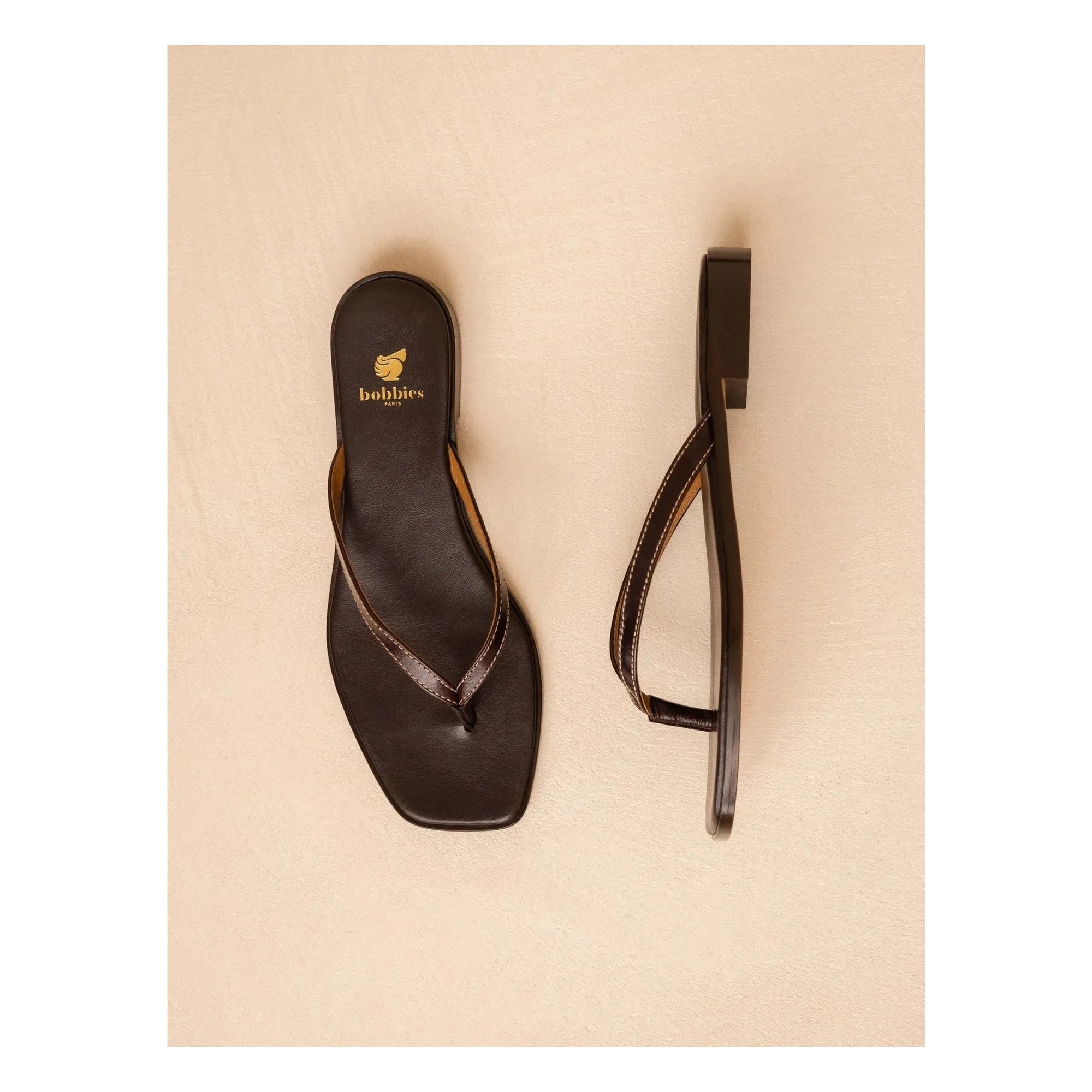 Bobbies - Left Leather Sandals | Brown