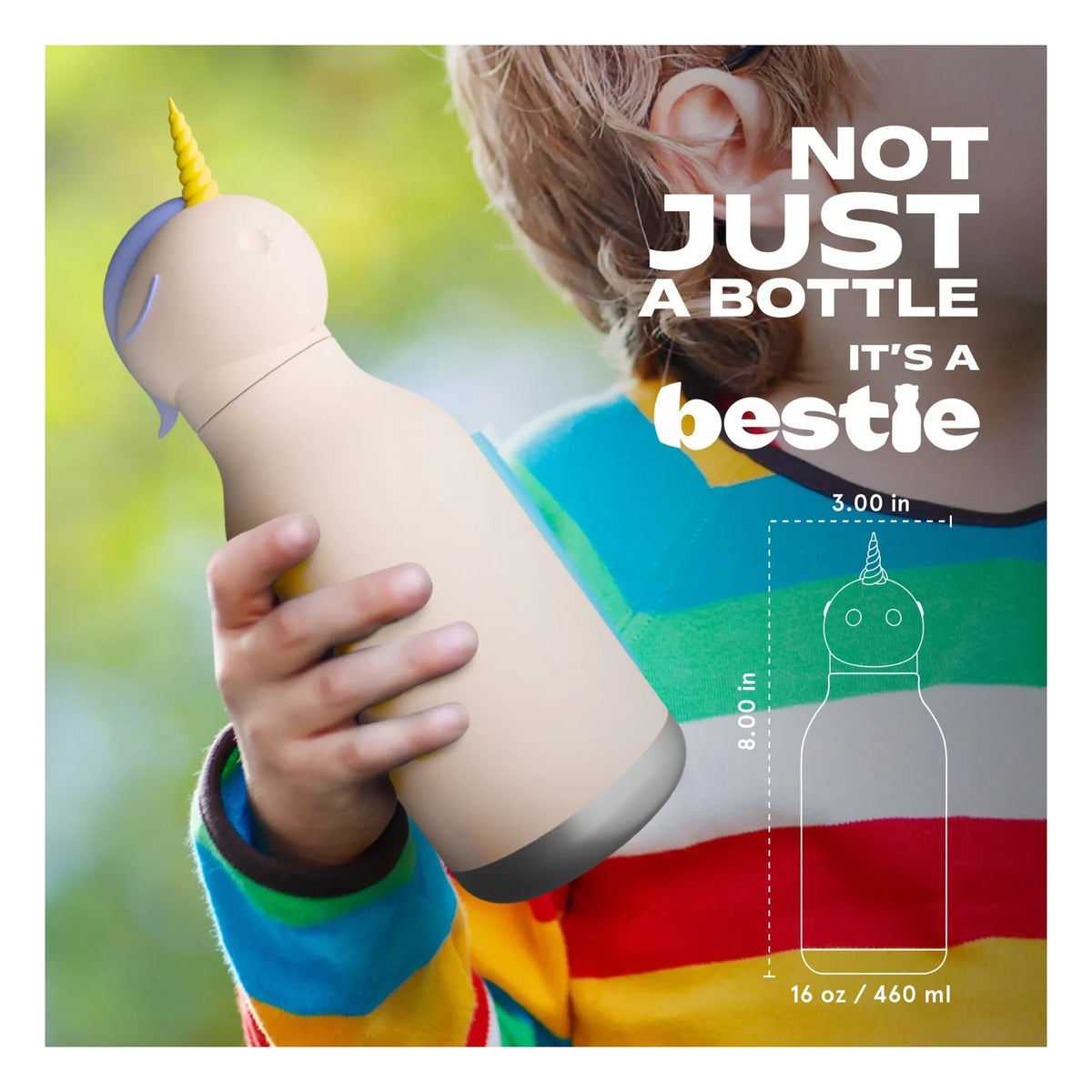 Asobu - Unicorn Stainless Steel Water Bottle | Pale Pink