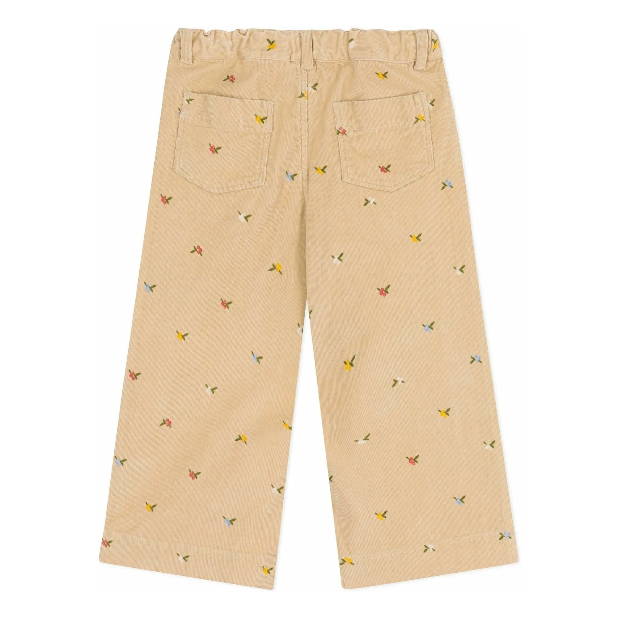 Petit Bateau - Çiçek Desenli Kadife Pantolon | Bej
