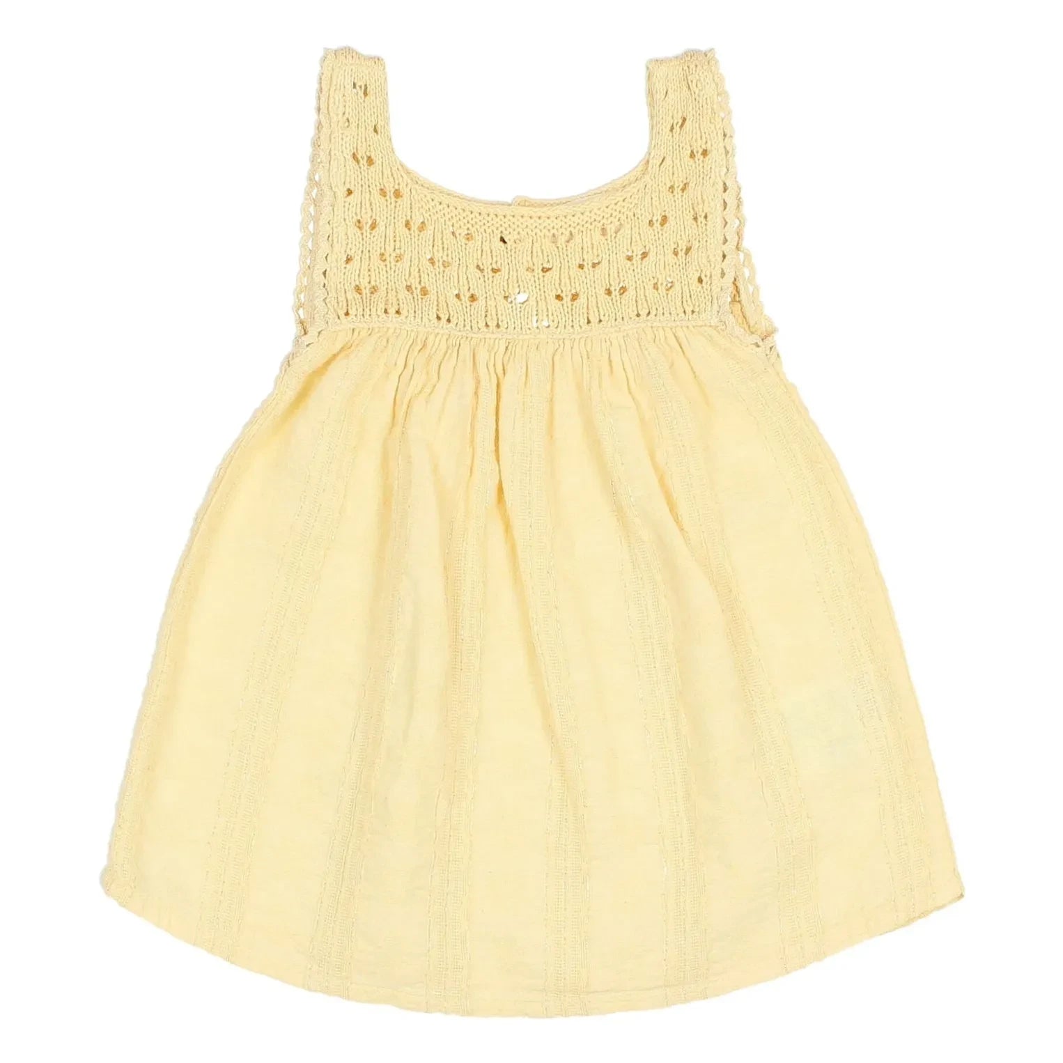 Búho - Boho Lurex Organic Cotton Dress | Yellow