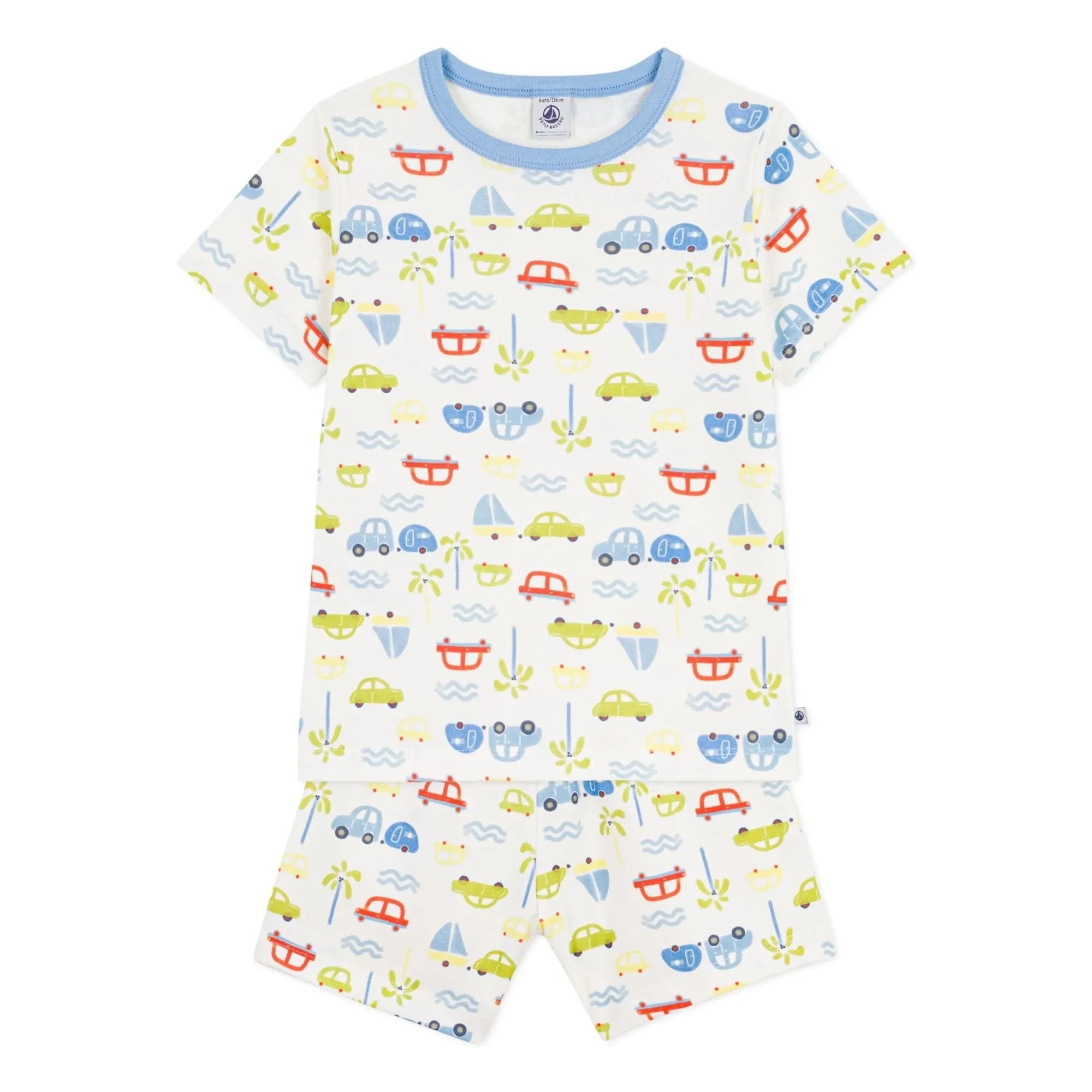 Petit Bateau - Short Pajama Car | White