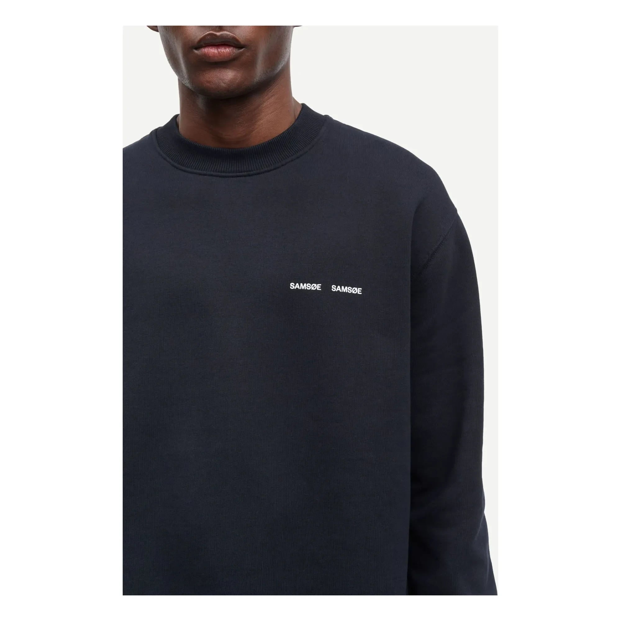 Samsoe Samsoe - Norsbro Organic Cotton Round Neck Sweatshirt | Dark Blue