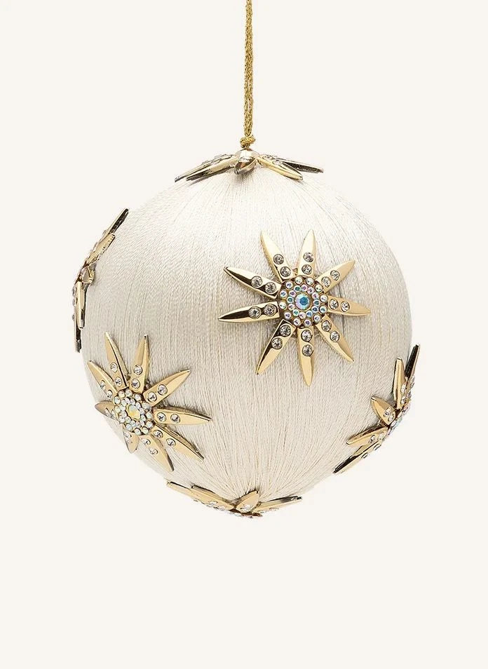 Anna + Nina - Starry Night Ivory Christmas Ball | White