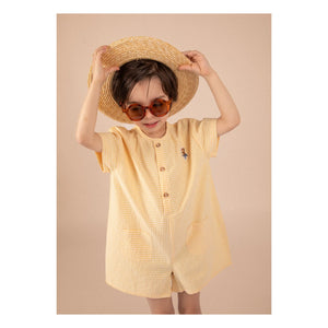 Loir - Arsène Vichy Organic Cotton Romper | Yellow
