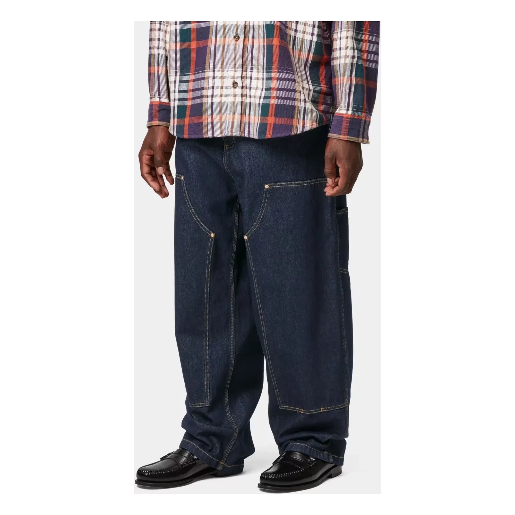 Carhartt WIP - Nash Double Knees Wide Leg Jeans | Raw Denim
