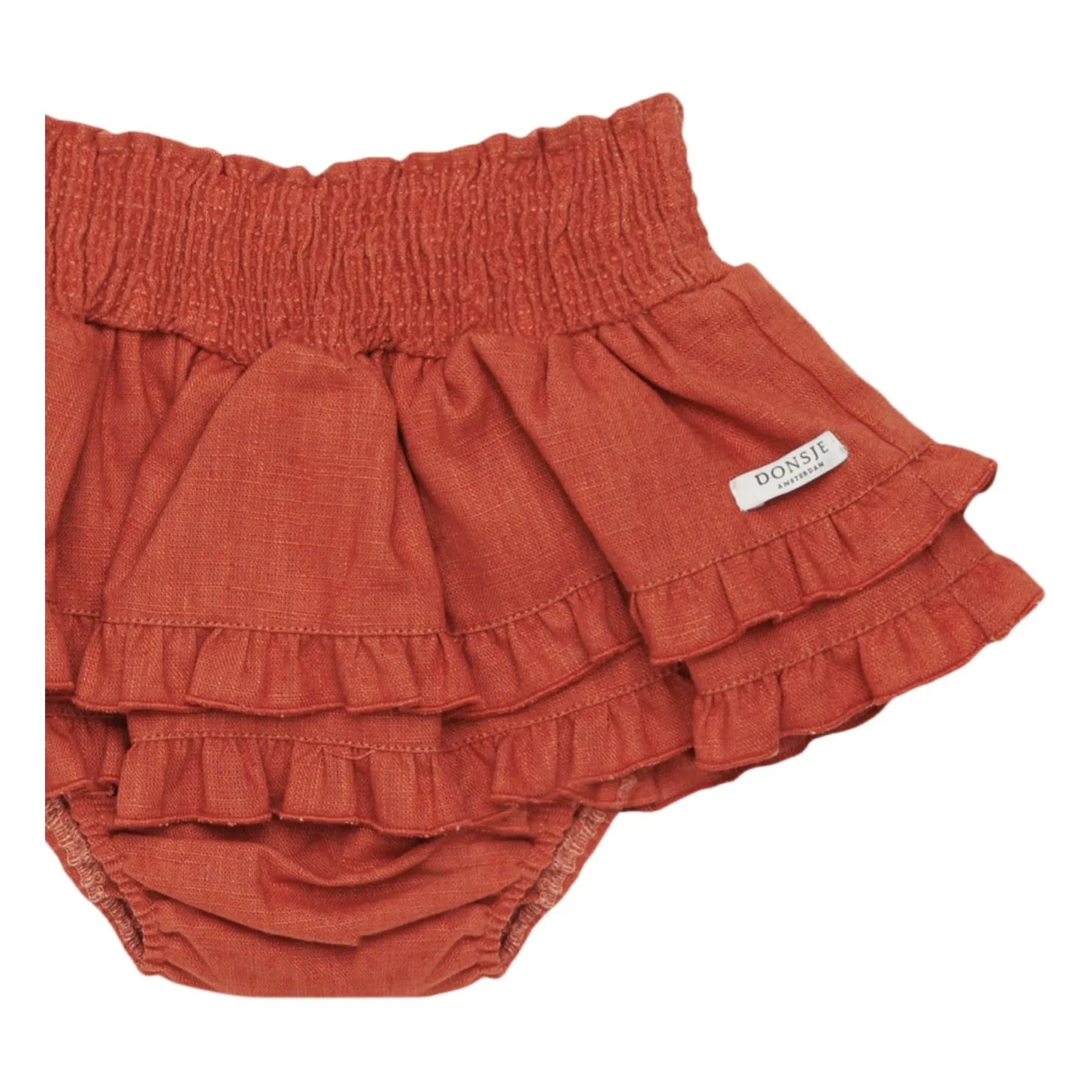 Donsje - Vaibi Linen Bloomer Skirt | Pale red