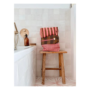 Rose in April - Vic Tartan Makeup Bag | Brown