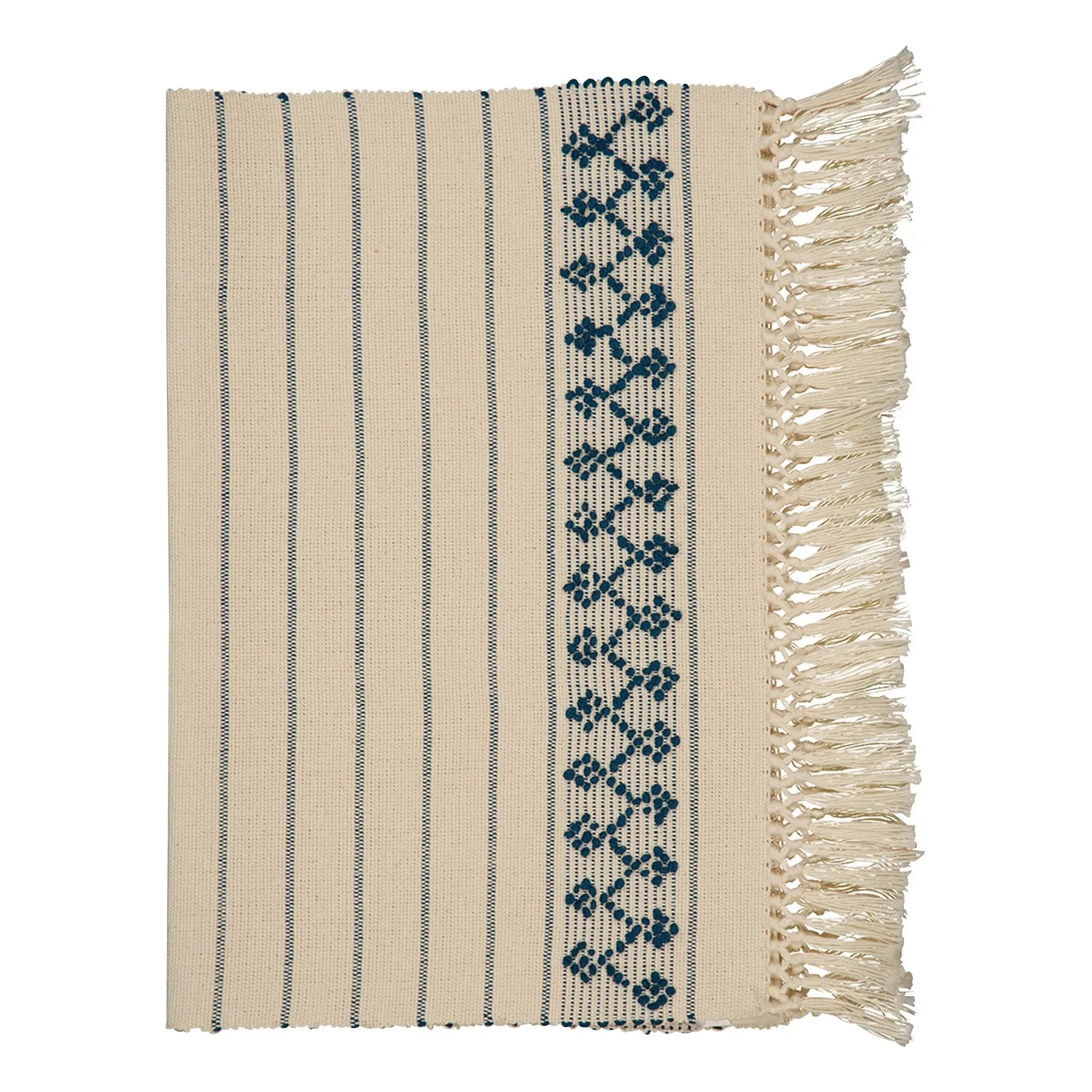 House of Capricorn - Amélia Embroidered American Tablecloth | Blue