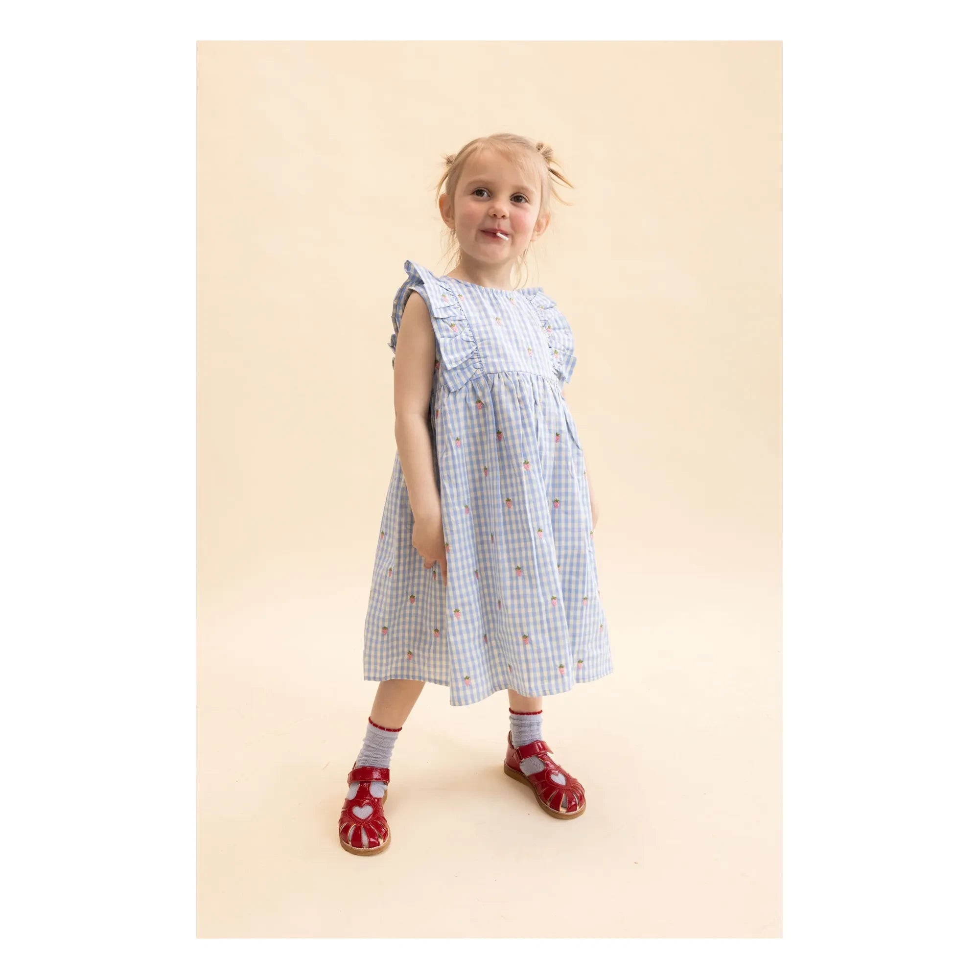 Flöss - Millie Gingham Dress | Light Blue