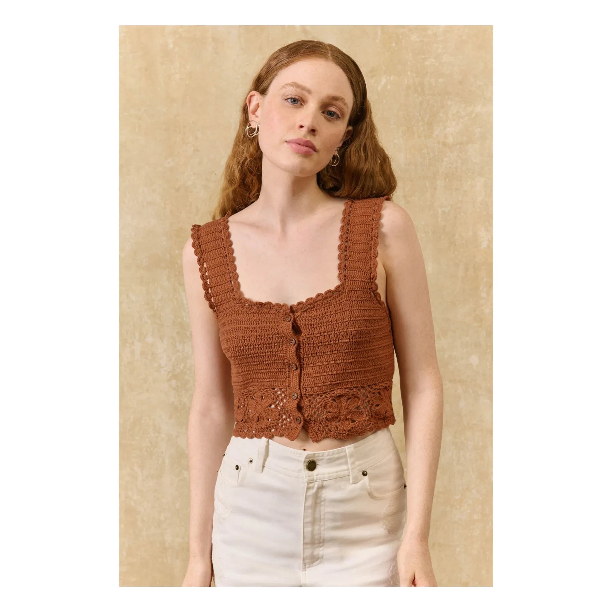 Louise Misha - Alda Cotton Top | Caramel