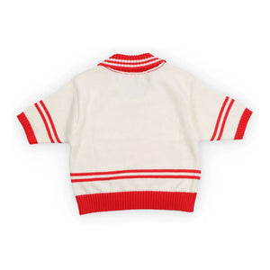 the new society - Begonia Knit Polo | Ecru
