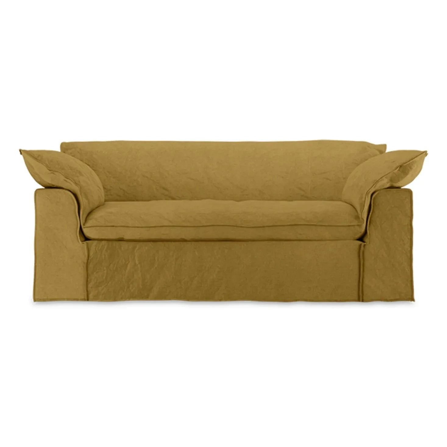 HKliving - 2-Person Linen Sofa Nomad | Mustard