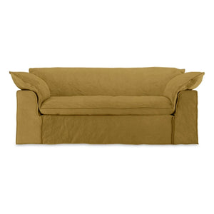 HKliving - 2-Person Linen Sofa Nomad | Mustard
