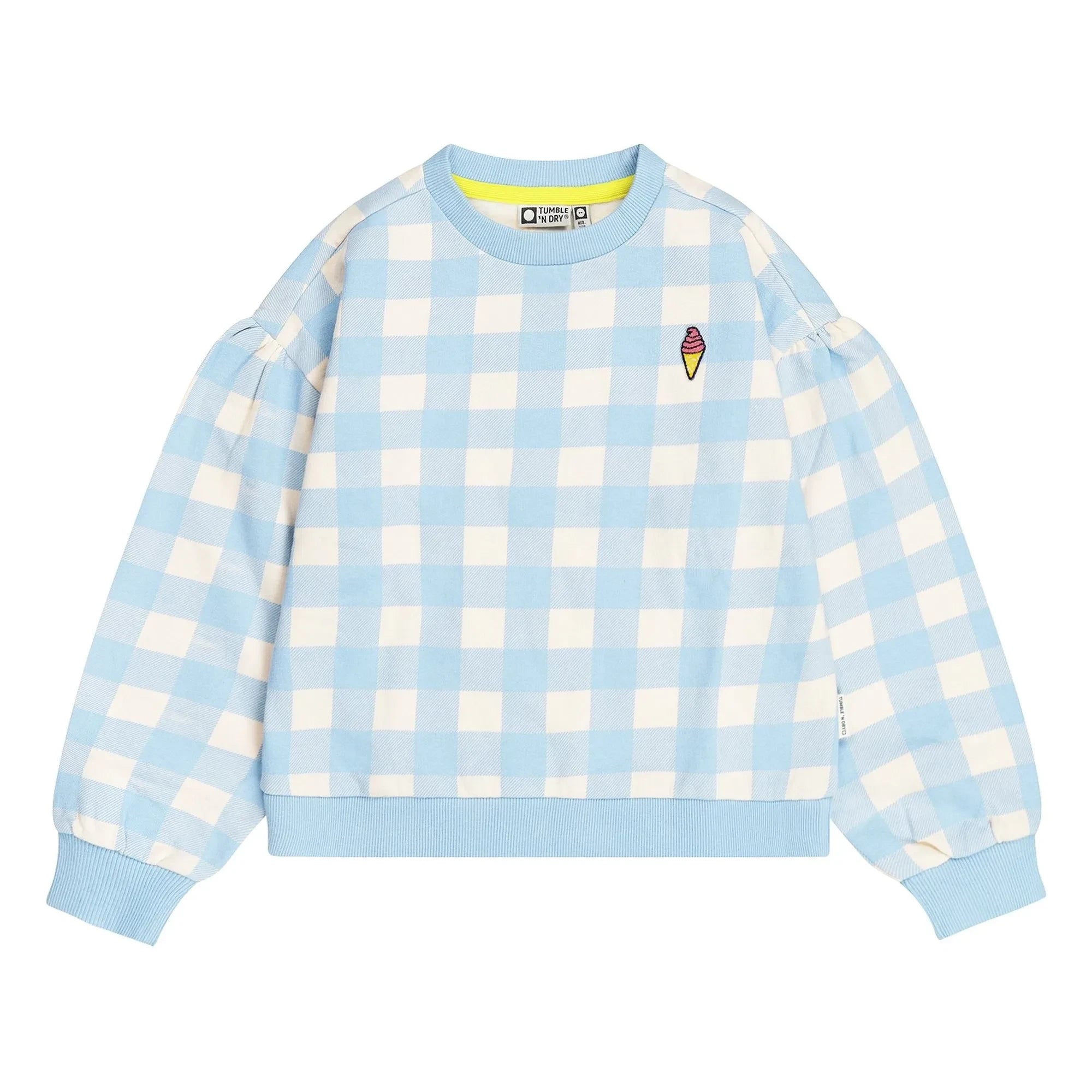 Tumble N'Dry - Sweat Oversize Breese Vichy Organik Pamuk | Açık mavi