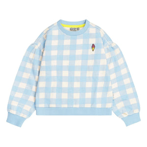 Tumble N'Dry - Sweat Oversize Breese Vichy Organik Pamuk | Açık mavi