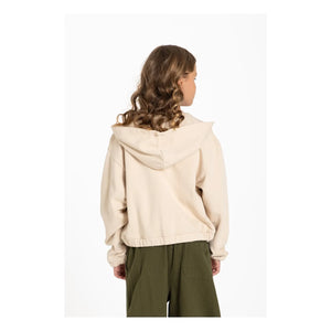 Hundred Pieces - Blush Forever Organic Cotton Zip-Up Sweatshirt | Cream