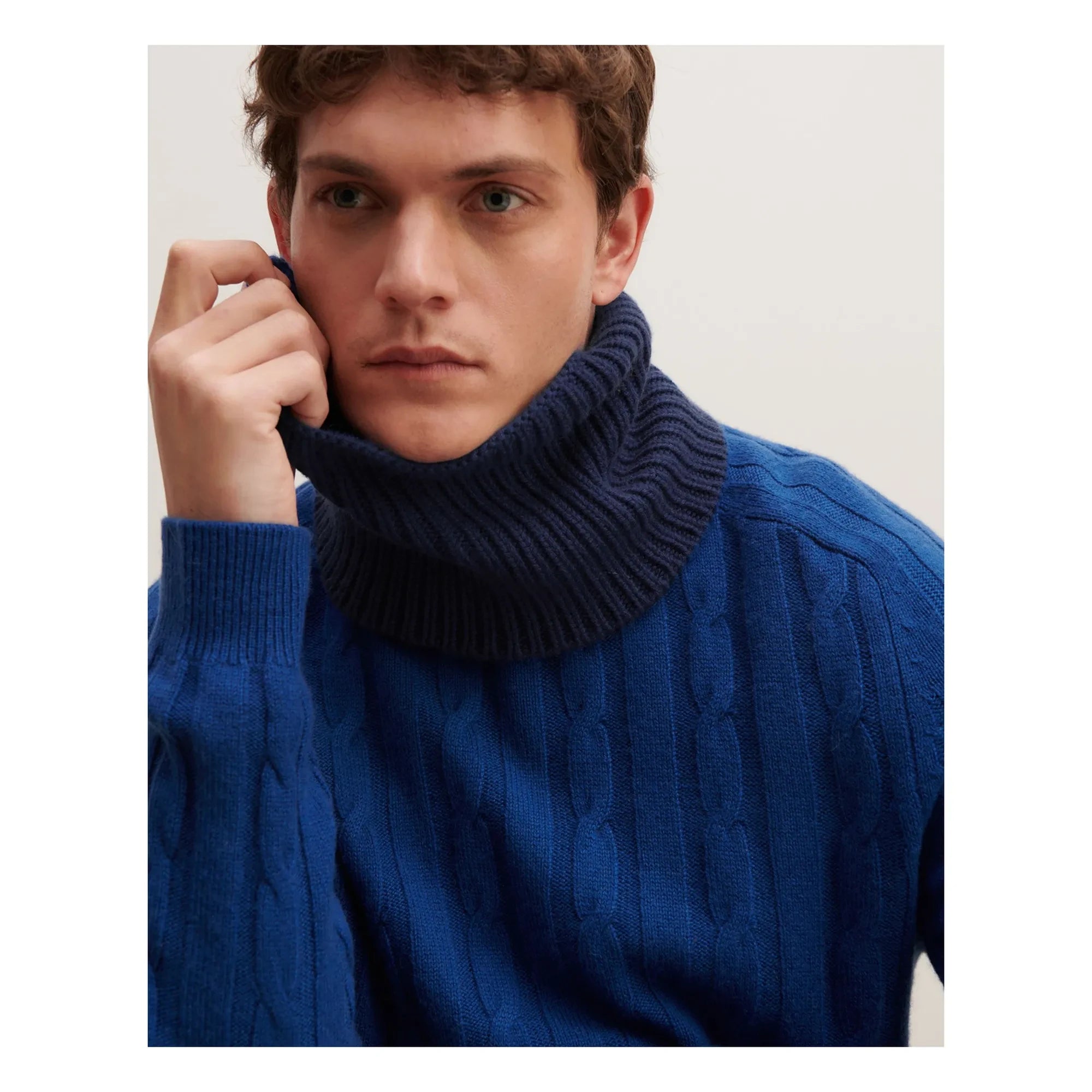 Bompard - 12-Ply Cashmere Rib Turtleneck | Navy