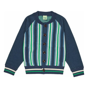 FUB - Organic Cotton Fine Knit Bomber Jacket | Navy Blue