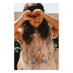 Lilinoa - Elise Floral Cotton Blouse | Peach