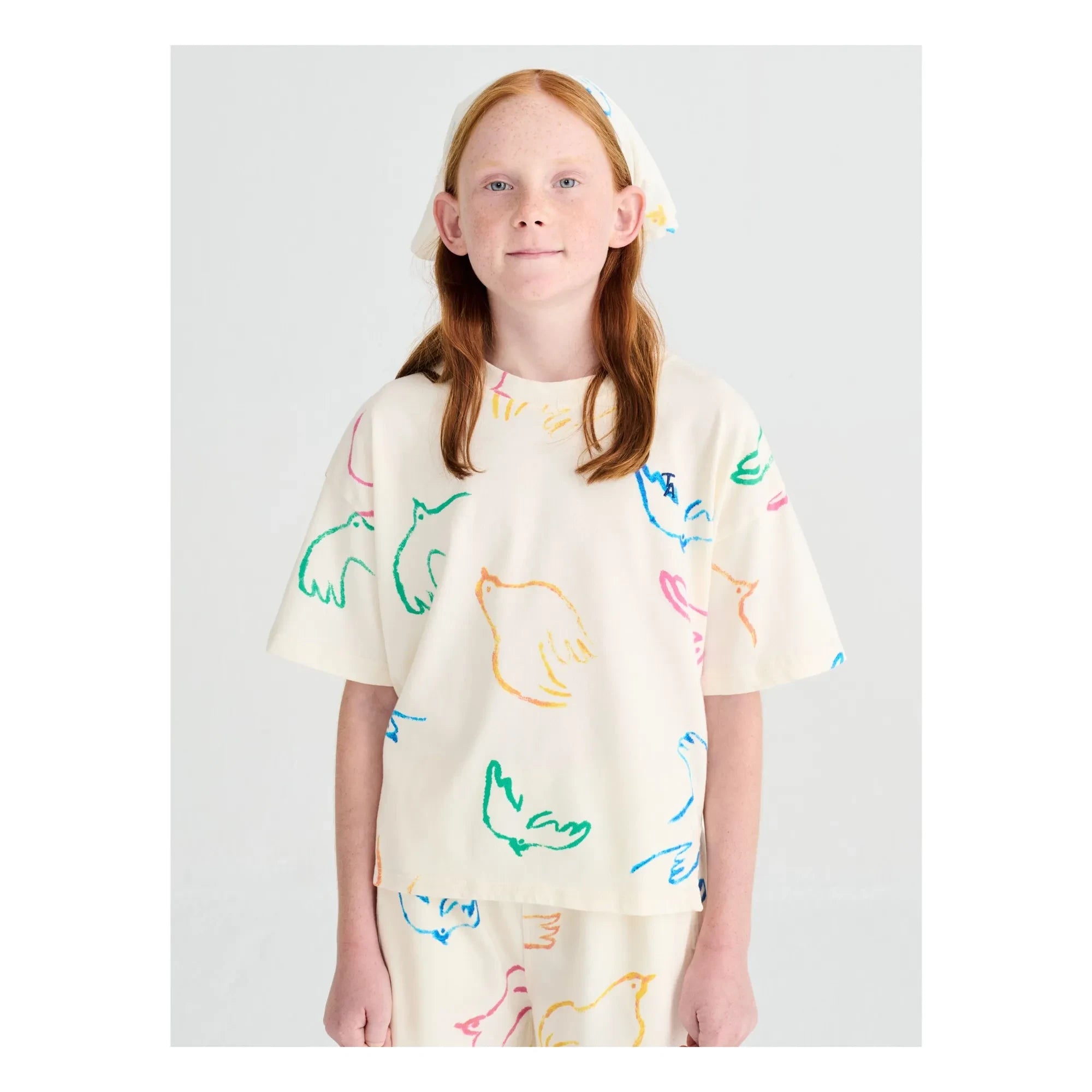 True Artist - T-shirt Birds Organic Cotton | Ecru