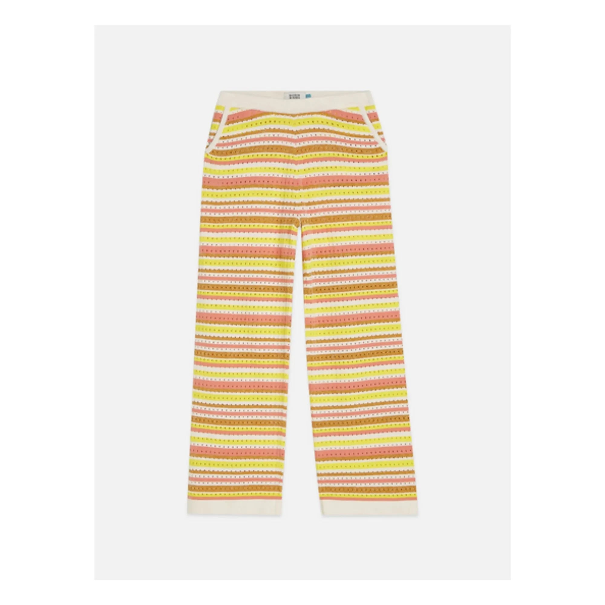 Scotch & Soda - Lurex Mesh Striped Pants | Yellow