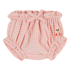 Emile et Ida - Gingham Organic Cotton Bloomer | Pink