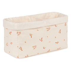 Nobodinoz - Yellow Lily two-compartment storage basket