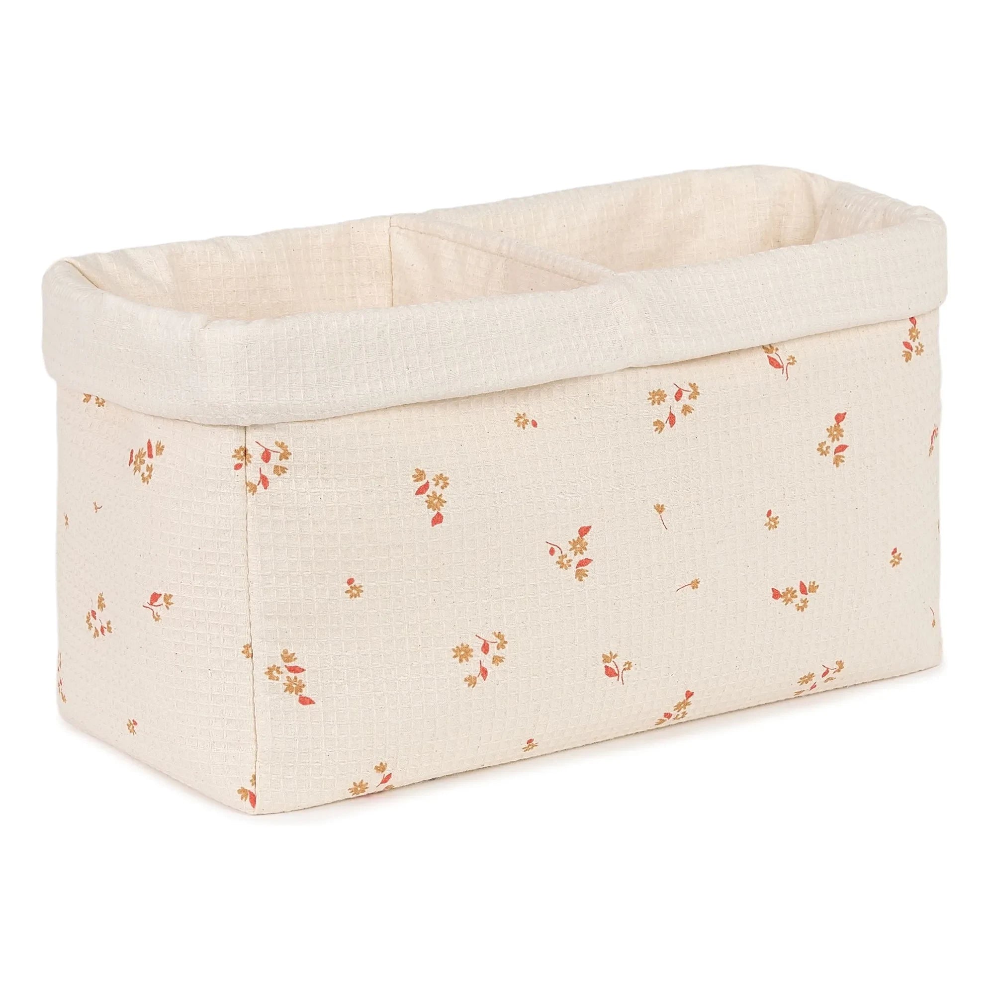 Nobodinoz - Yellow Lily two-compartment storage basket