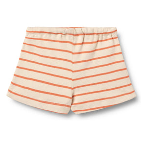 Wheat - Striped Vic Jersey Shorts Organic Cotton | Orange