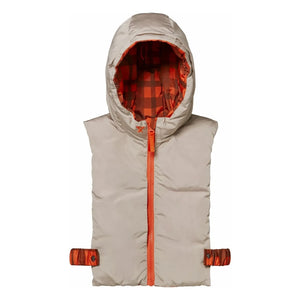 Fudoon - Exclusivity Fudoon X Smallable - Reversible Checked Hooded Coat | Orange