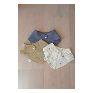 Soft Spot - Organic Cotton Blueberry Bandana Bibs - Set of 3