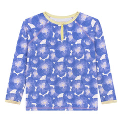 My First Cantê - Floral Pattern UV Protection T-Shirt | Blue