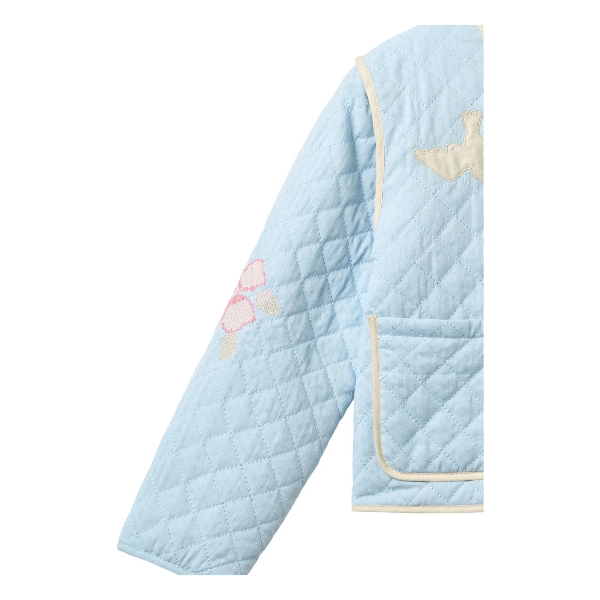 Copenhagen Colors - Organic Cotton Embroidered Quilted Jacket | Light Blue