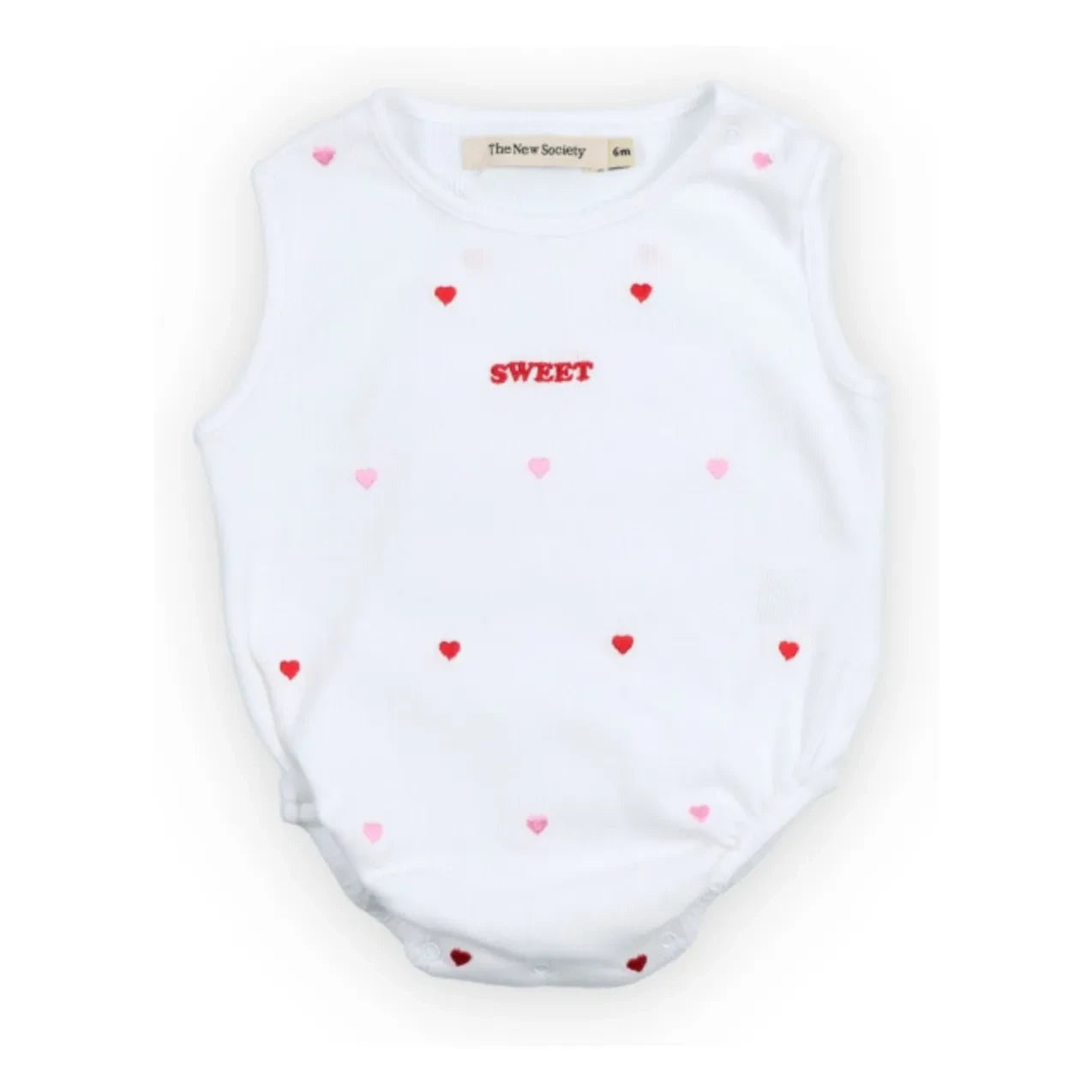 the new society - Petunia Heart Jumpsuit | White