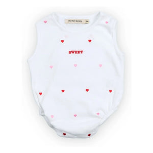 the new society - Petunia Heart Jumpsuit | White