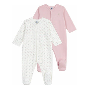 Petit Bateau - 2-Pack Organic Cotton Heart Pajama Set | White