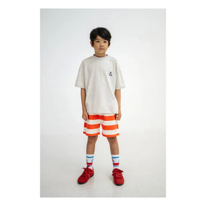 Repose AMS - Organic Cotton Striped Jogger Shorts | Red