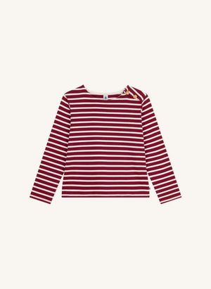 Petit Bateau - Organic Cotton Buttoned Bell Marinière | Red