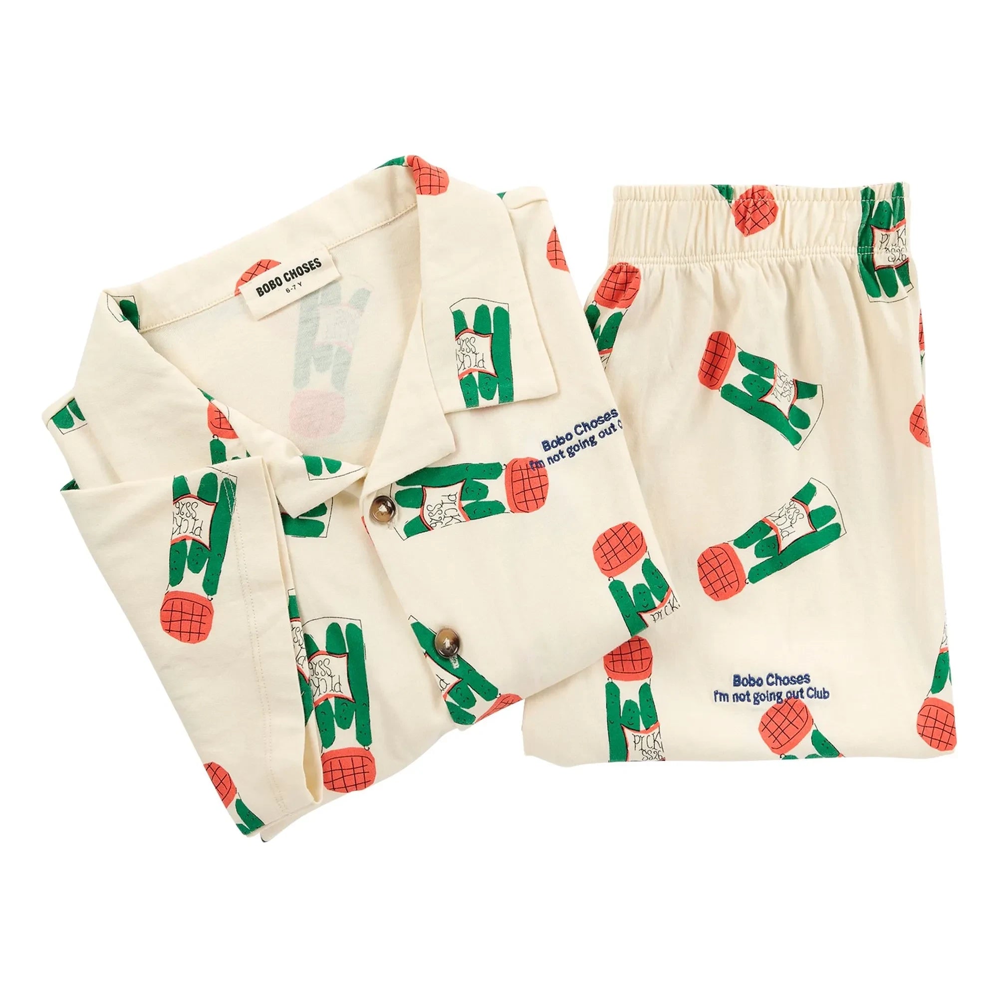 Bobo Choses - Pickles Organic Cotton Shirt and Shorts Set | Ecru