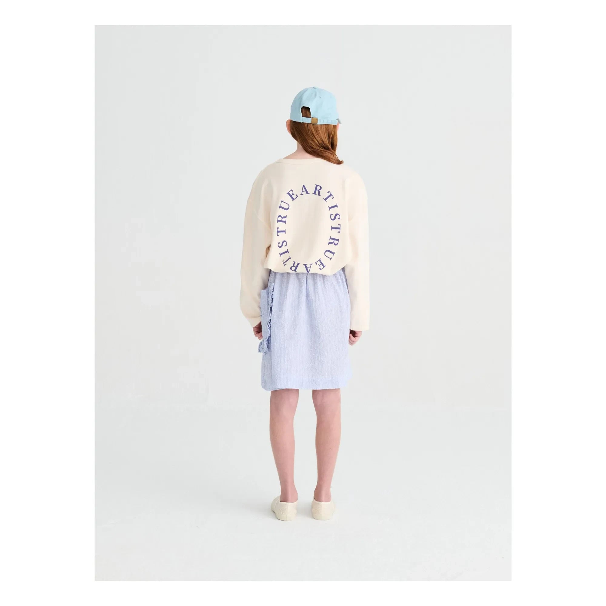 True Artist - No.7 Striped Seersucker Skirt | Blue