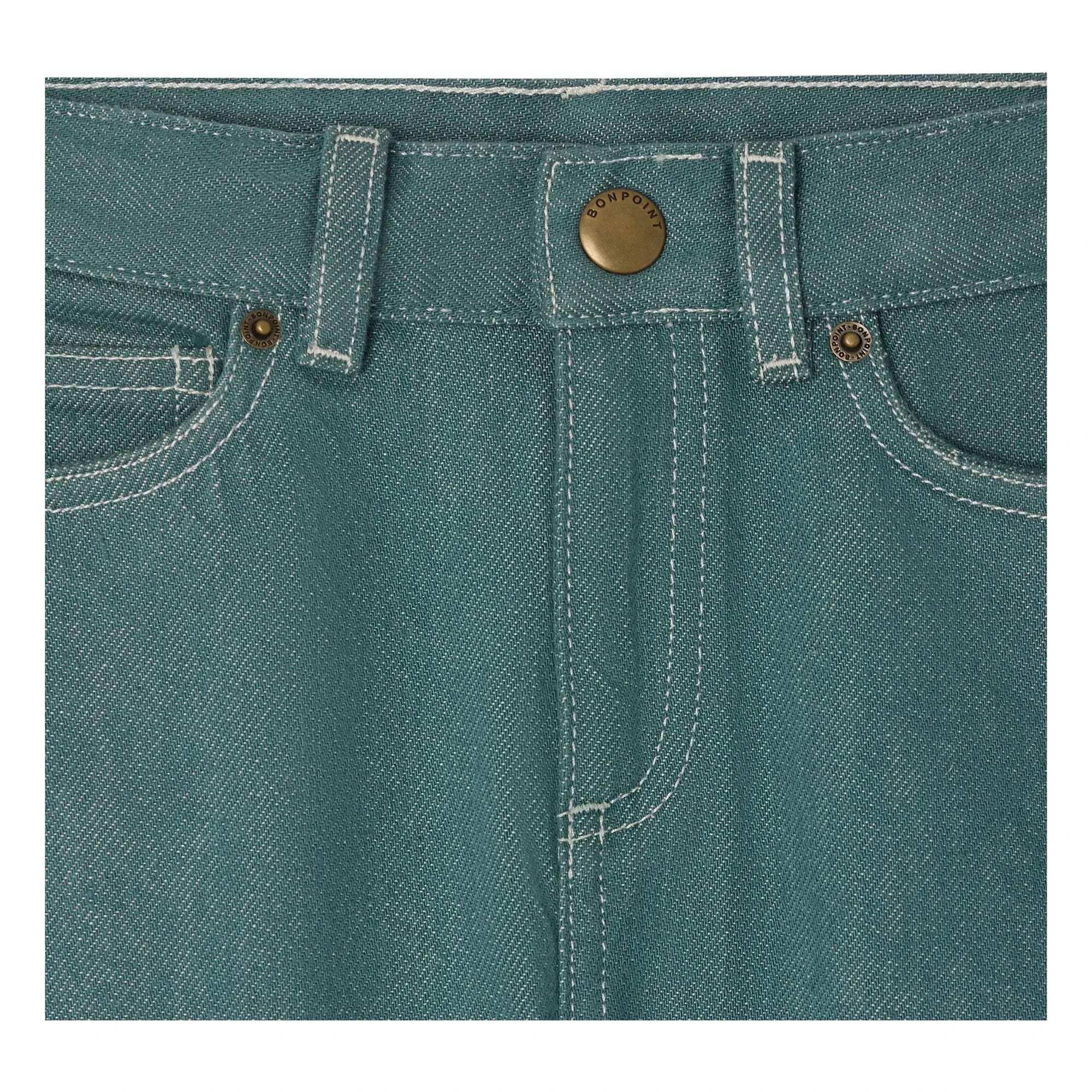 Bonpoint - Elvio Denim Bermuda Shorts Organic Cotton | Emerald Green
